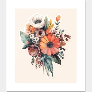 Wildflower Bouquet Sticker Cut Posters and Art